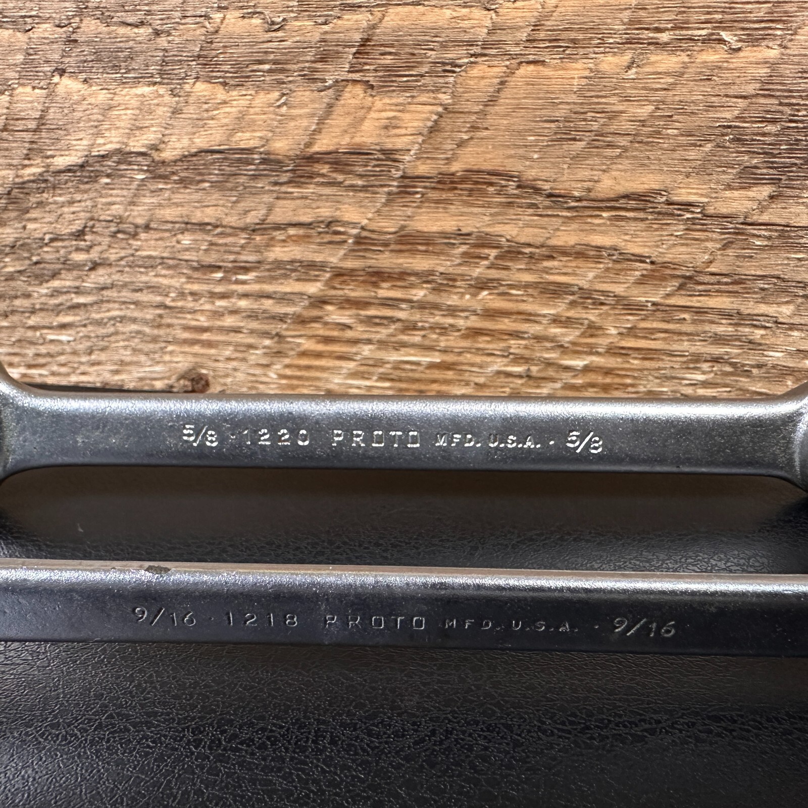 Vintage 1960 PROTO MFD USA Combination Wrench Set SAE 1212, 1216, 1218, 1220 6pc