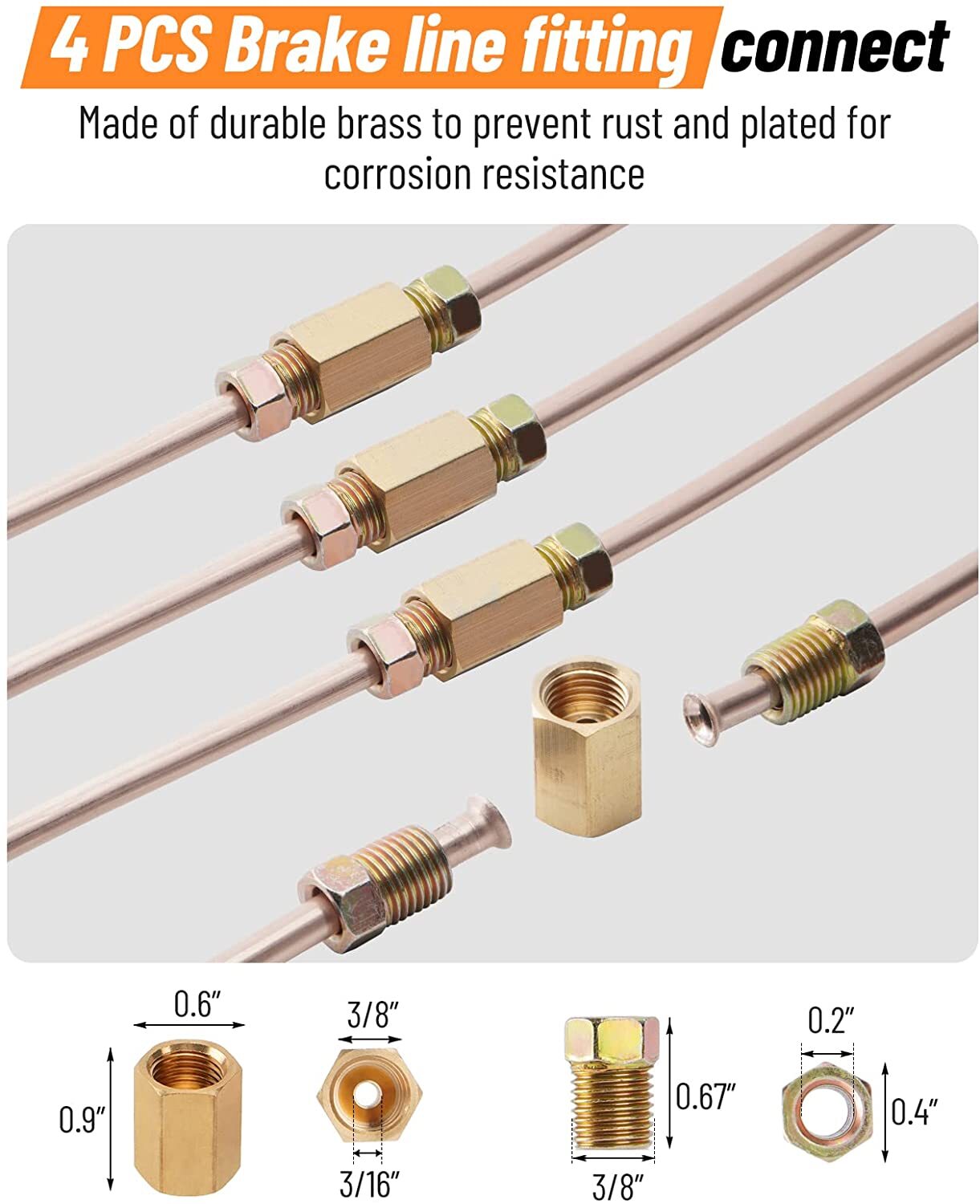 Racewill 25ft 3/16 Copper Nickel Alloy Brake Line Kit & Double & Single Flaring