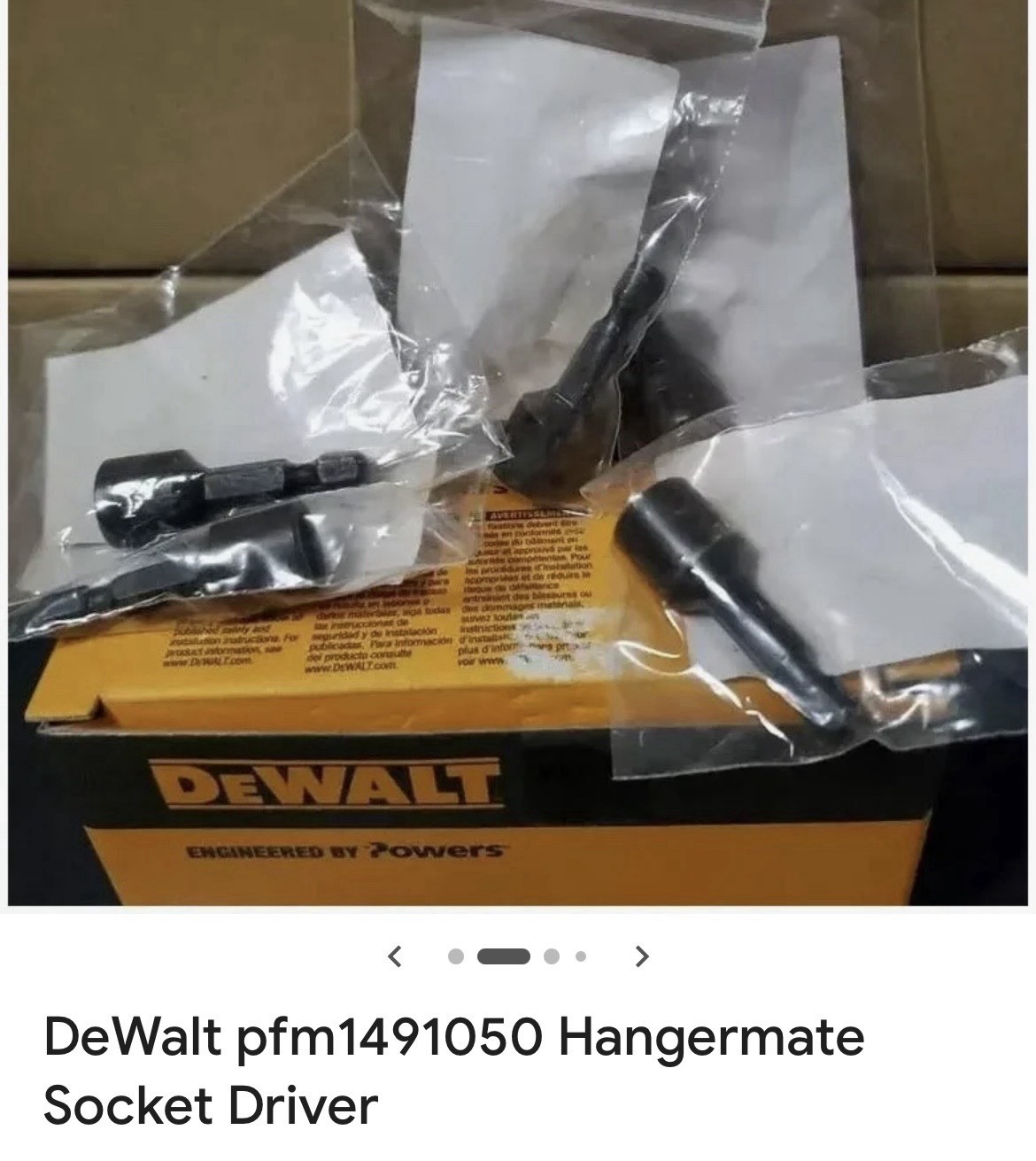DeWalt Socket Driver For 1/4” Concrete Hanger (Qty 5 Count)