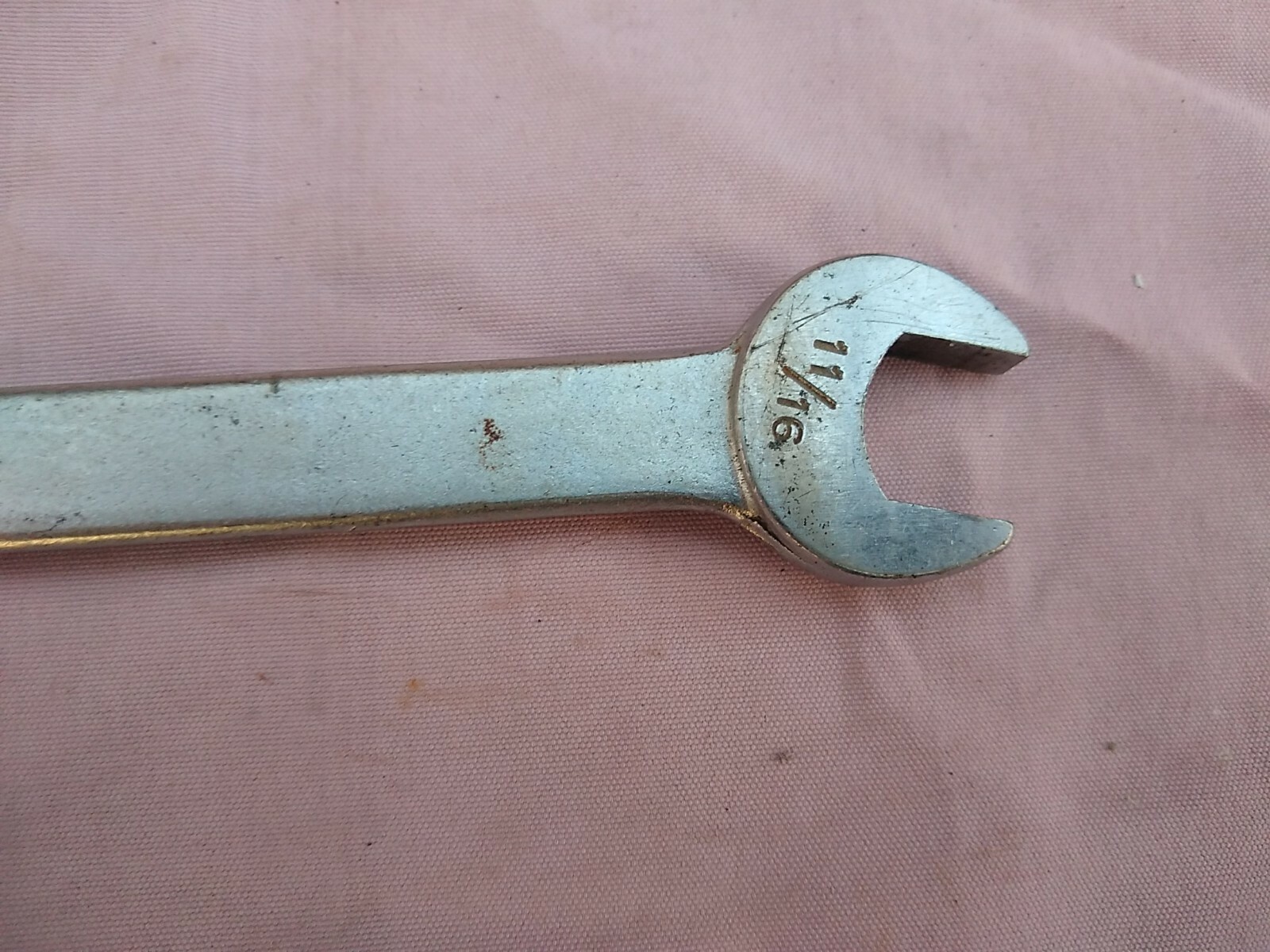Vintage Indestro Super Brand 11/16 x 13/16 Open End Wrench 1029C