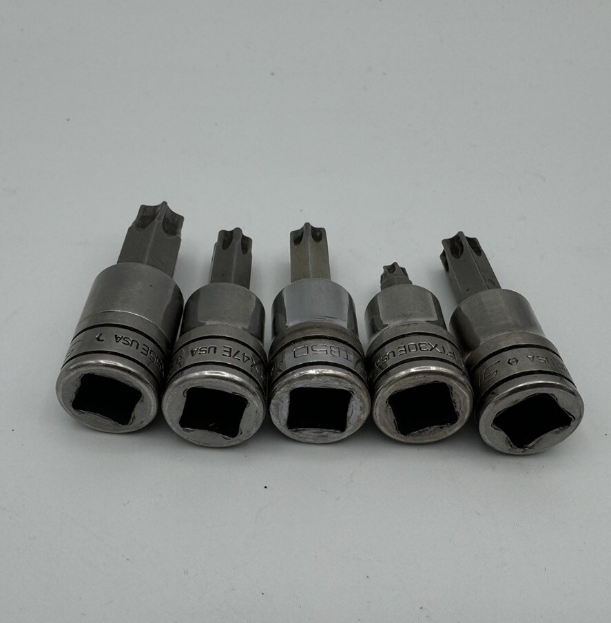 Snap On Torx 3/8 Socket Lot Of 5 ,T55,T47,TB50,T50 &T30