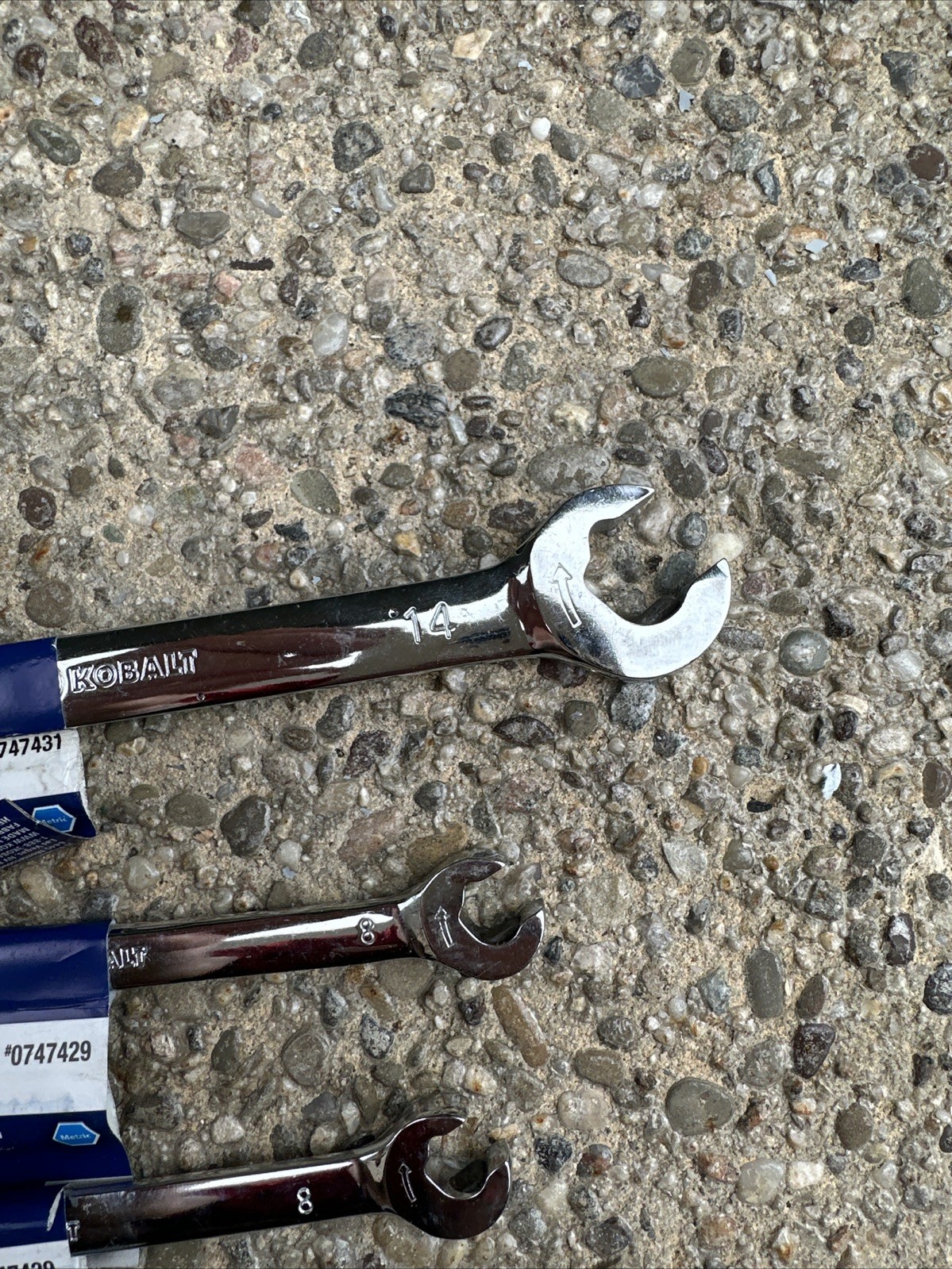 Lot Kobalt Metric Mixed Open End Ratcheting Wrench NEW 8 10 14 15 Gg1-d