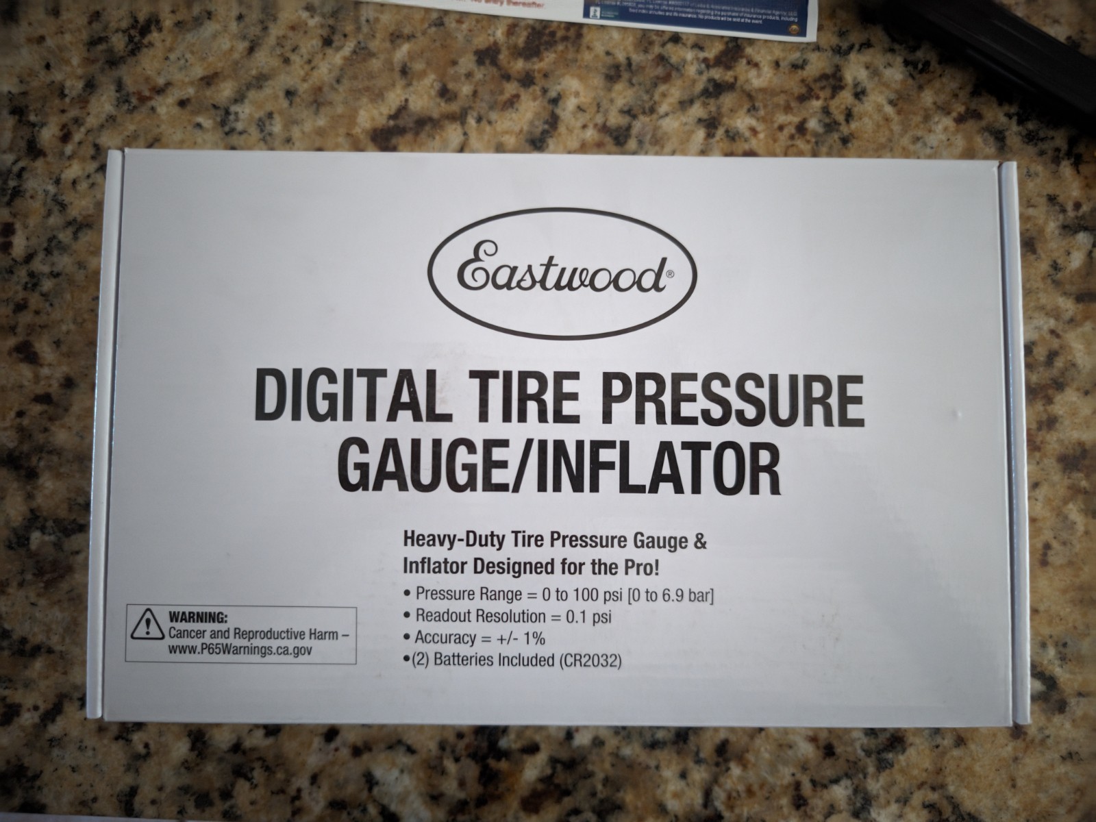 Eastwood Handheld Digital Car Tire Inflator Pressure Gauge Measure 0-100psi