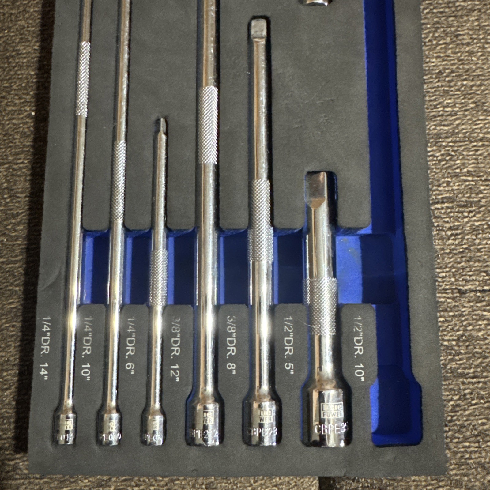 Cornwell Tools 12pc Extension Set 1/4,3/8 &1/2 CBPE12ST **Missing 1 Extension**