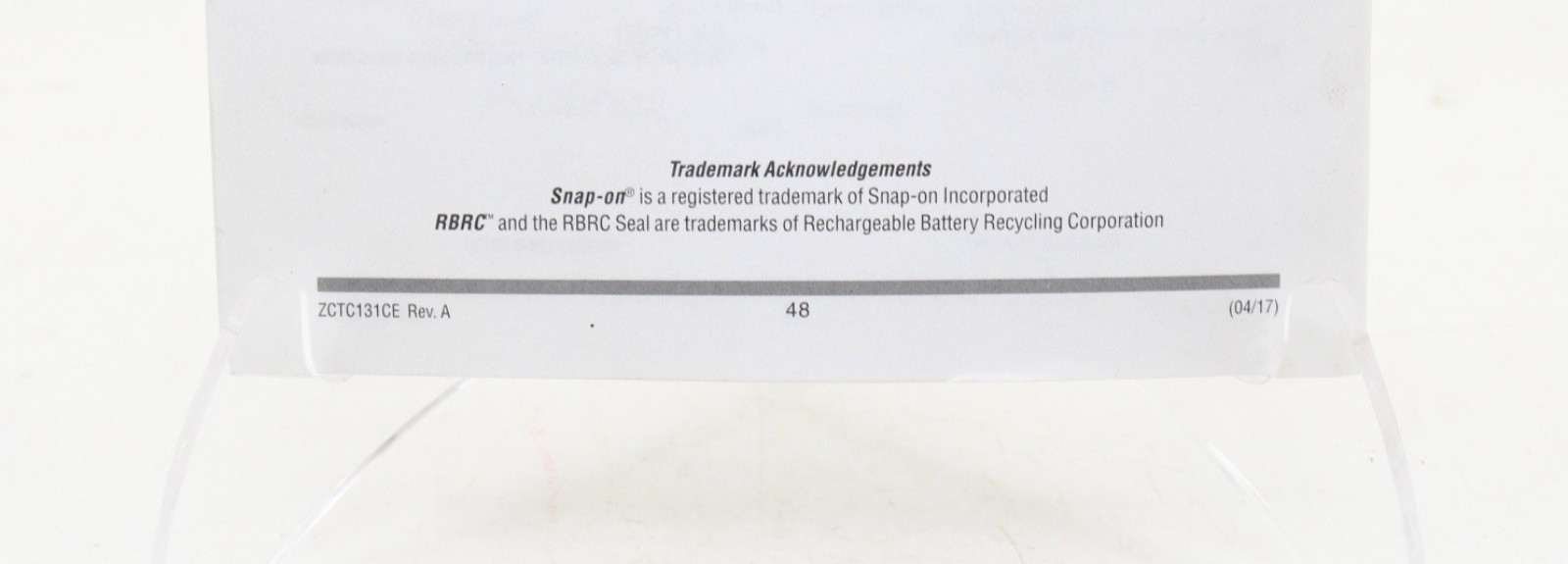 Snap-on ZCTC131CE Manual For CTC131 Series Battery Charger Original USA