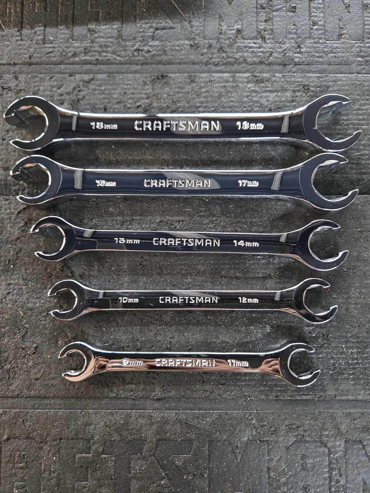 Craftsman Professional USA NOS 5 Piece Metric Flare Nut Wrench Set 9-42013
