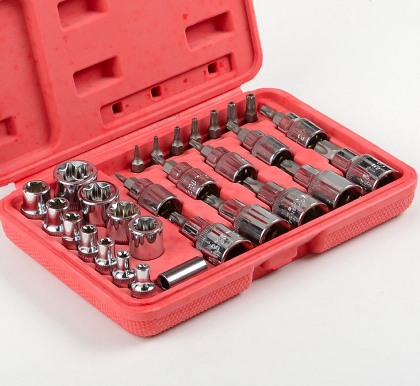 NEW Male Female Torx Star Socket & Bit Set/ 30pcs E & T Sockets with Torx Bits