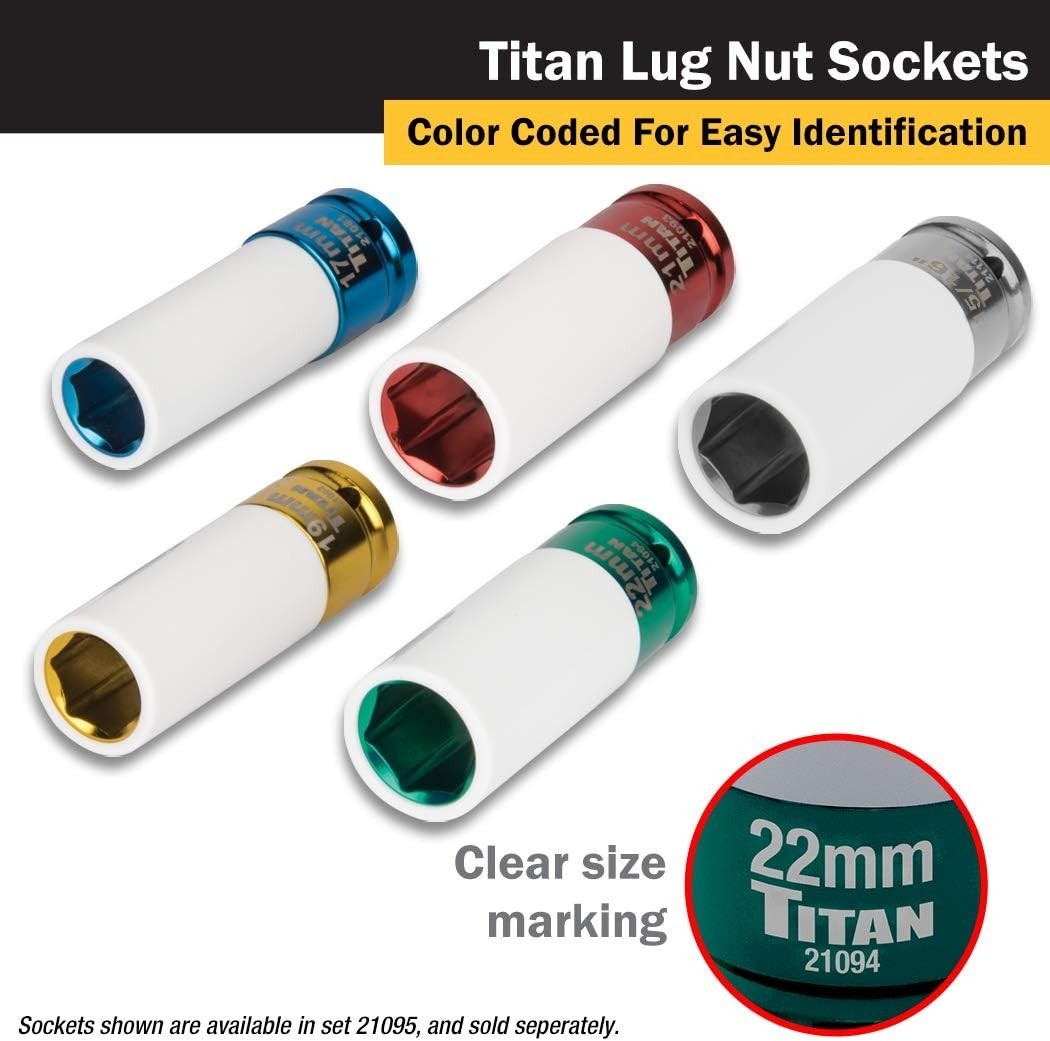 22mm Non-Marring Deep Lug Nut Socket – 1/2-Inch Drive for Ultimate Protection