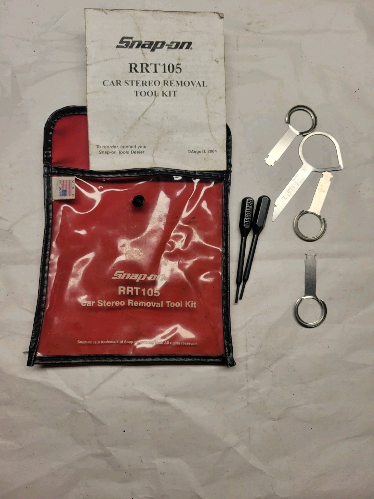 Snap On Tools Car Stereo Removal Tool Kit PPUCH W/6pc RRT105 USA INCOMPLETE USED