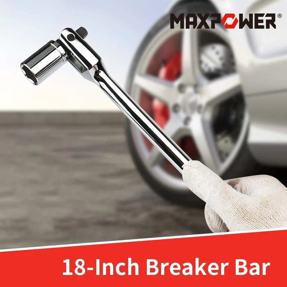 Dual-Drive 18″ Breaker Bar Flex Handle 1/2″ & 3/8″ Phosphated Drive Tool