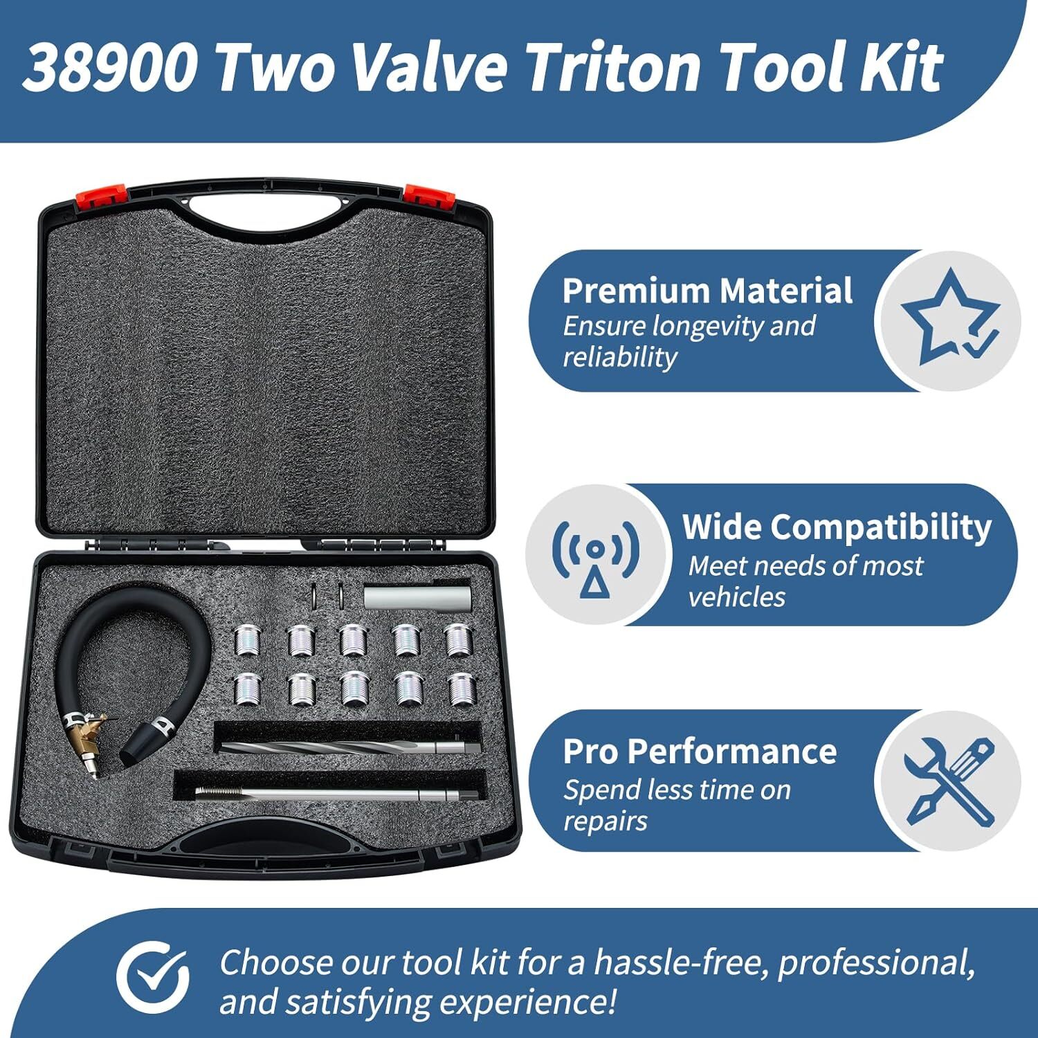 38900 Two Valve Tool Kit for Ford Triton Spark Plug Thread Repair Kit M14-1.25