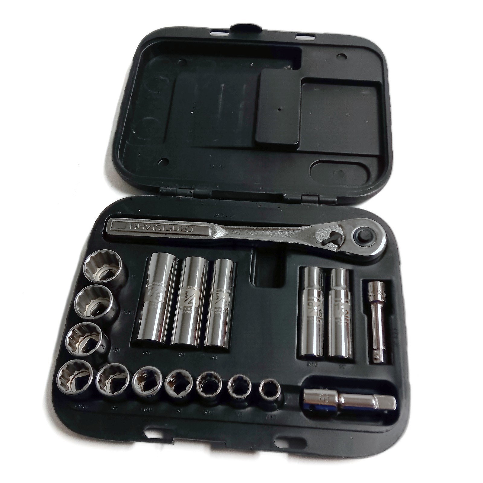 Craftsman Tools 17 Piece Socket Wrench Set 12 Point 1/2″ Drive USA 34870