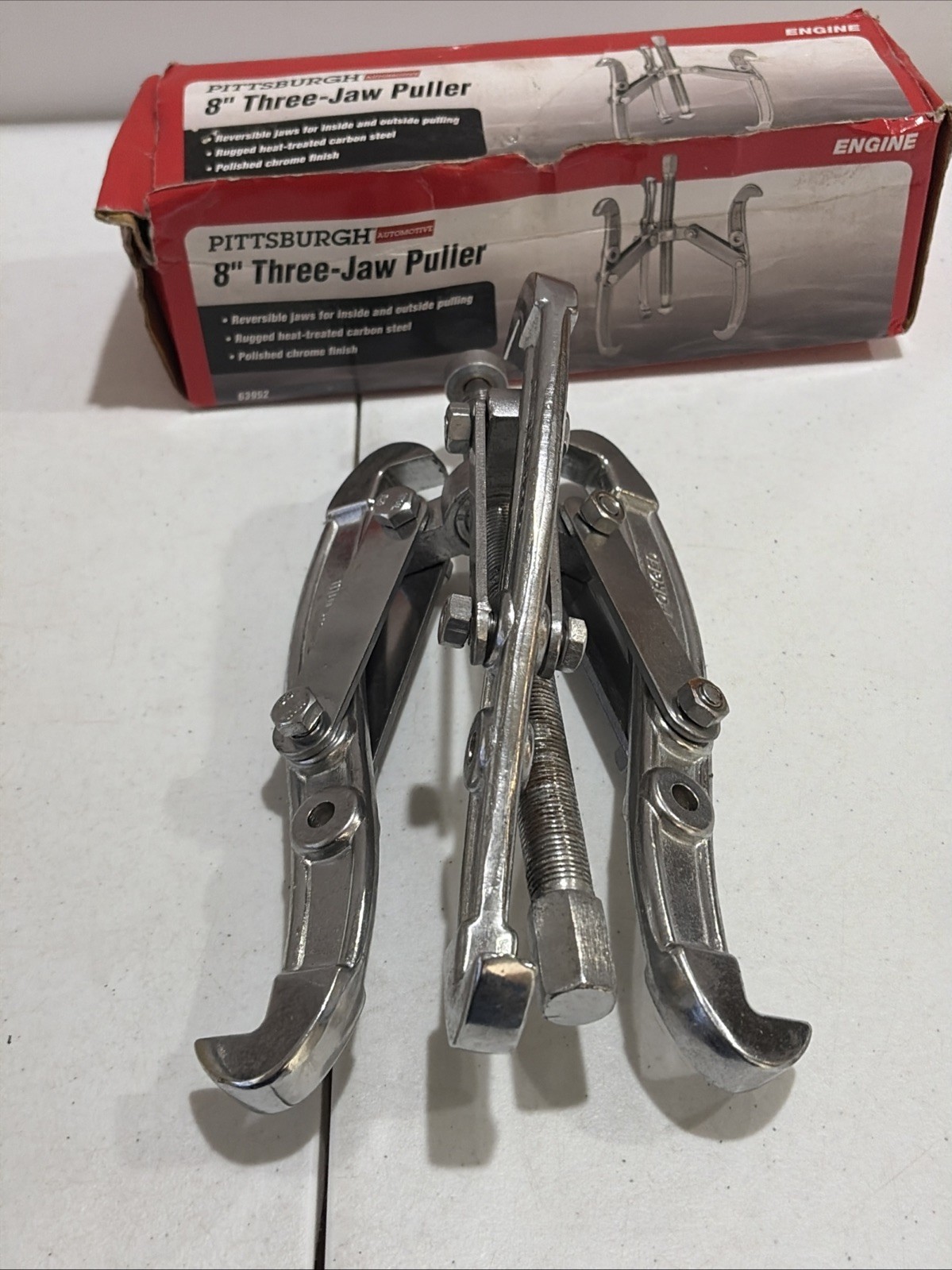 Pittsburgh Automotive 8″ Three-Jaw Puller Reversible Jaws