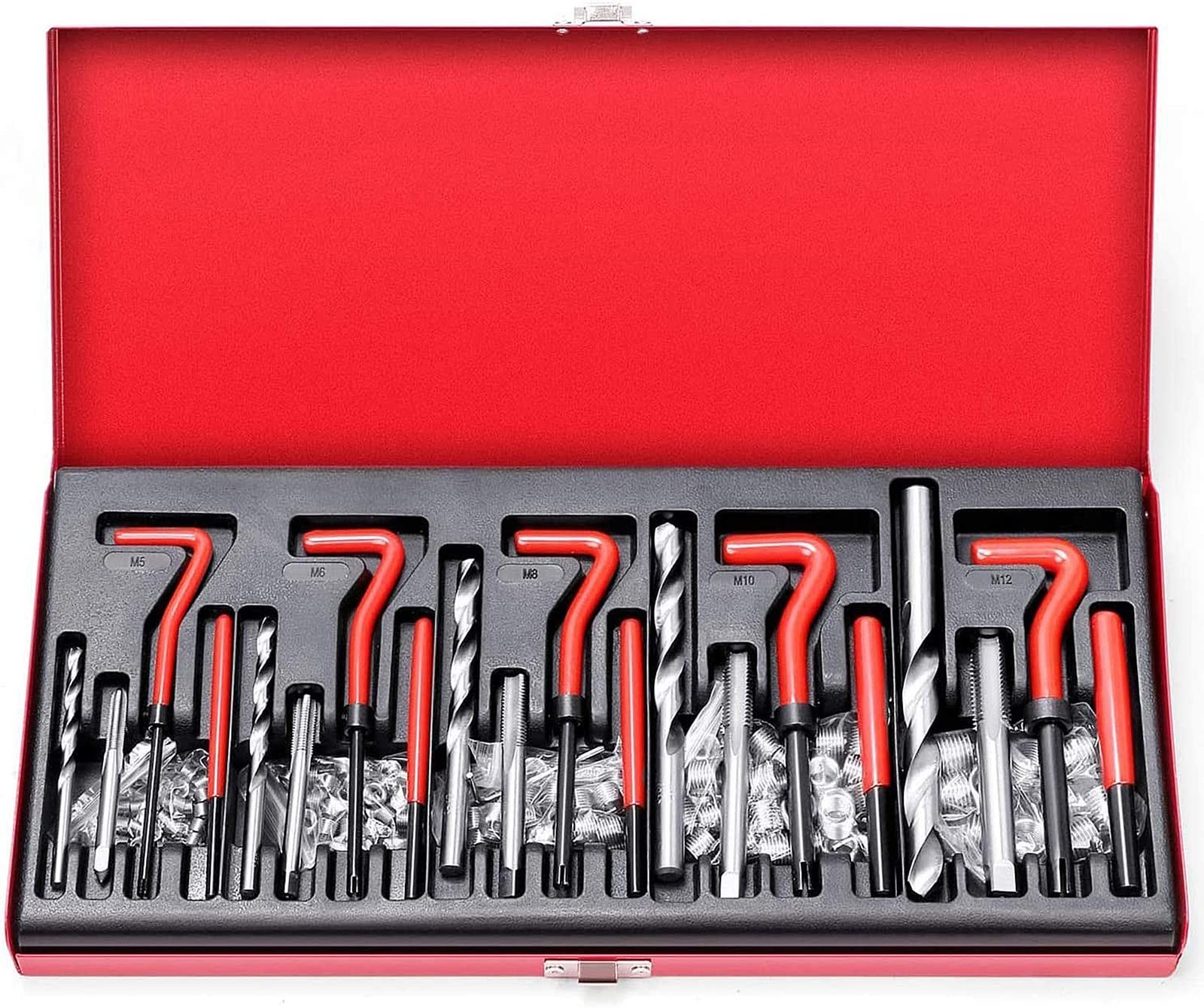 Metric Thread Repair Kit – 131-Piece Heli Coil Set with HSS Drills, Inserts & Ta