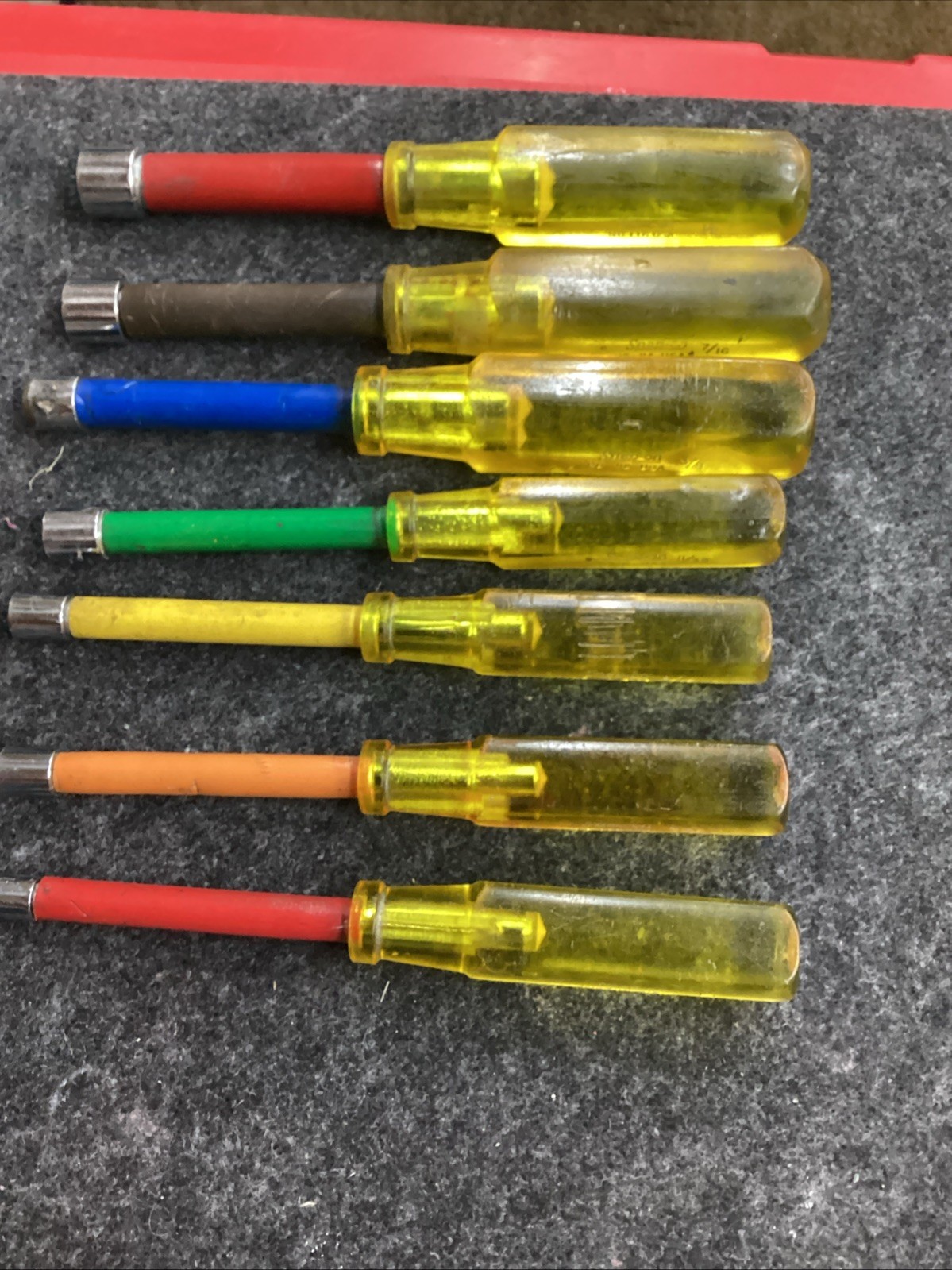 Snap-On ND-1070K Nutdriver Set Vintage Underlined Logo 1/4” – 1/2” 7 Pieces