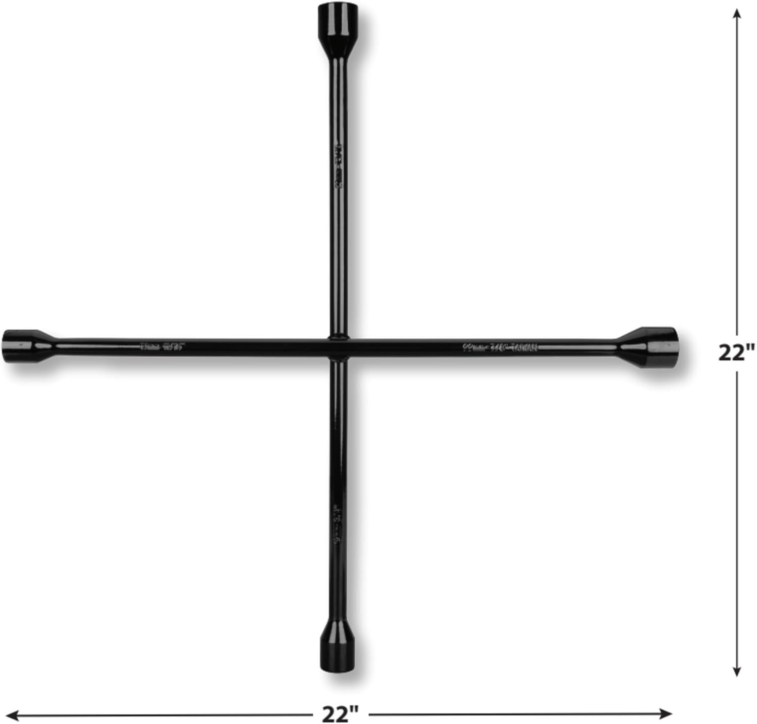 Durable 22-Inch 4-Way Lug Wrench with Four Sizes – Essential for Every Driver