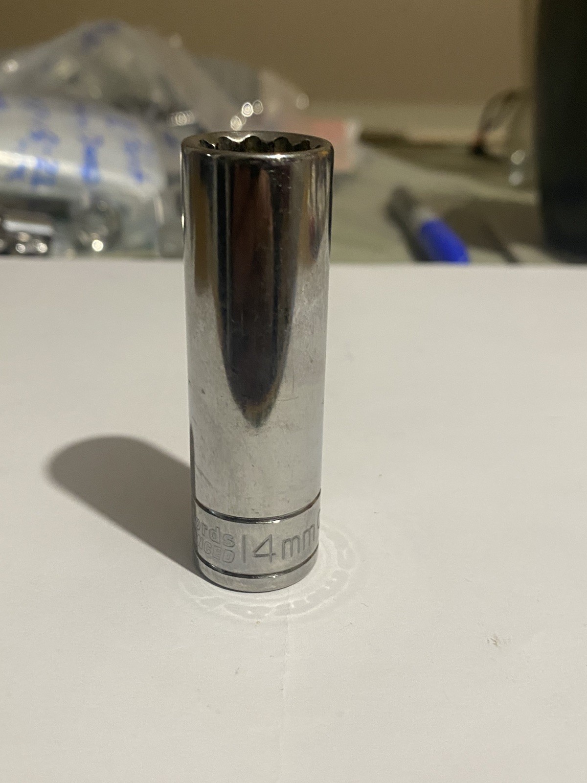 14mm Halfords Advanced 12point 3/8” Drive Socket. 64mm Long