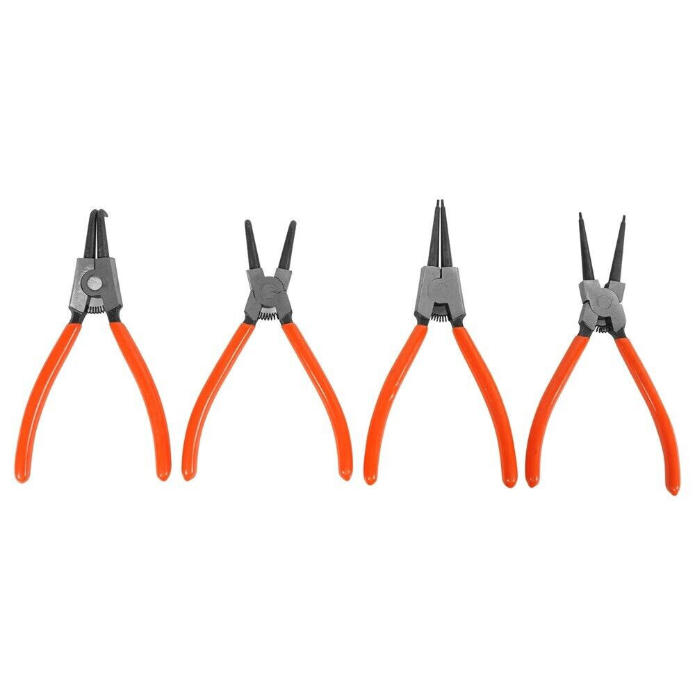 Portable 7″ Internal External Retaining Clips Snap Ring Circlip Pliers 4pcs Set