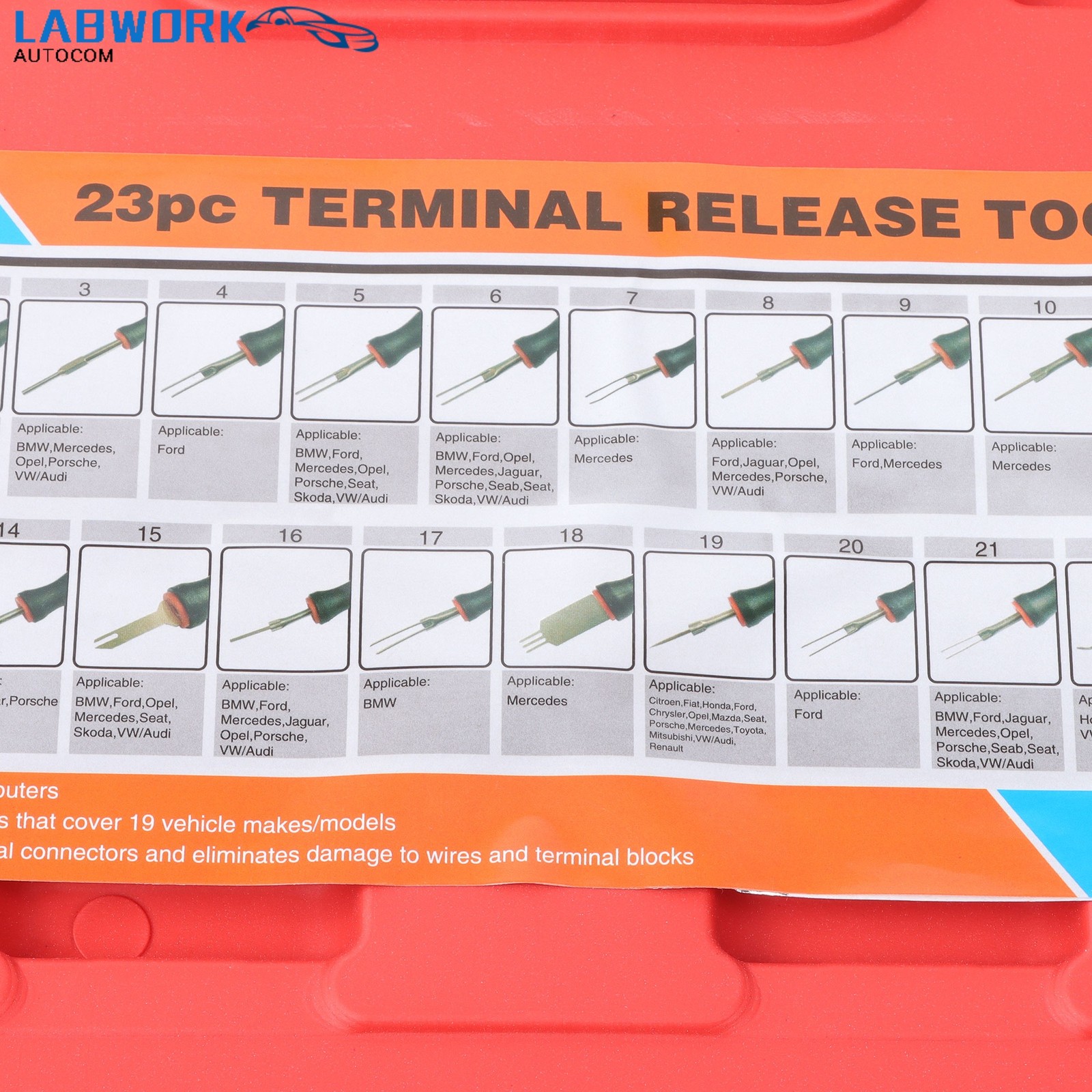 23PCS/Set Universal Terminal Release Electrical Connector Removal Tool Kit