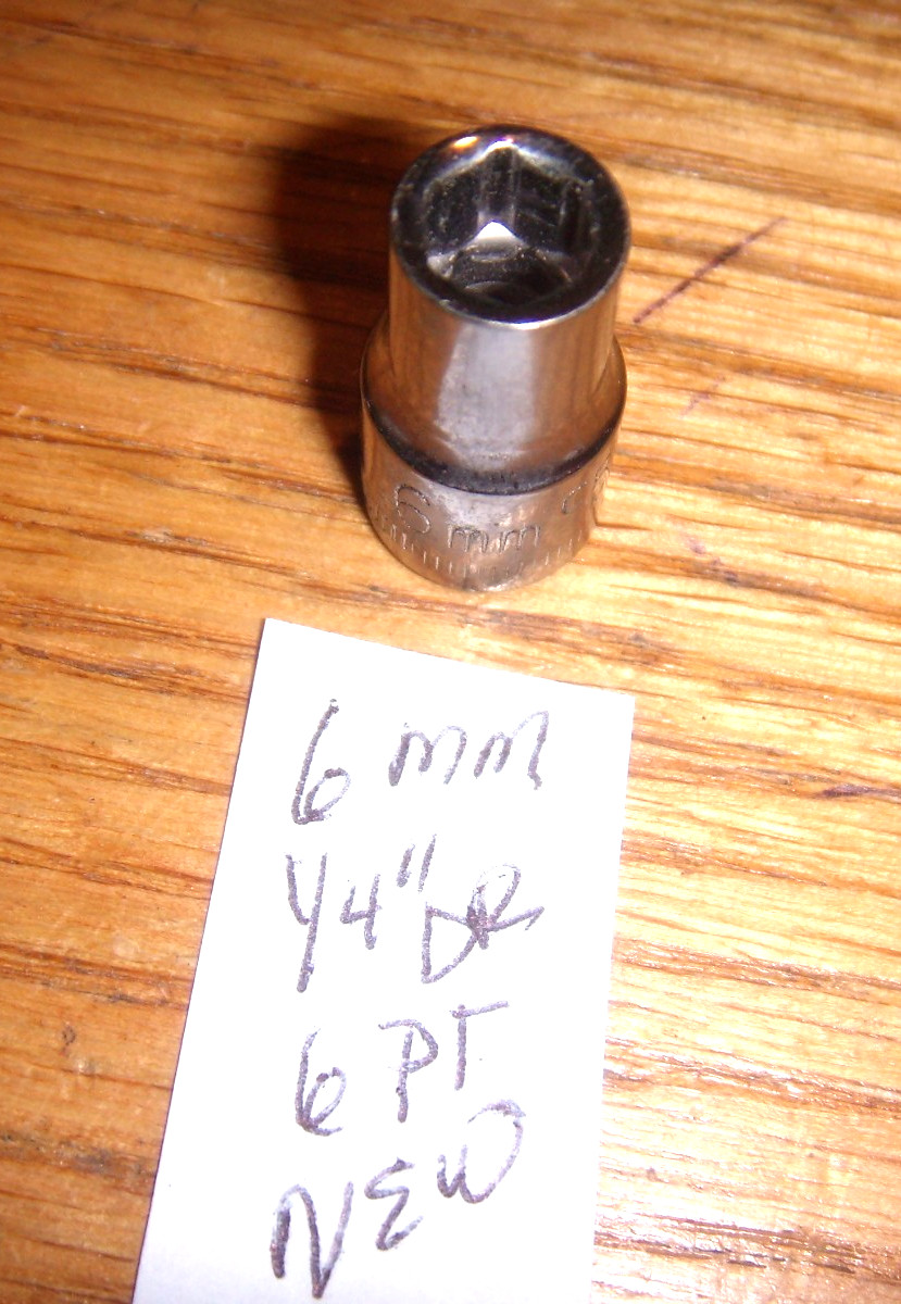 CRAFTSMAN 6 MM X 1/4″ DR 6 PT. SOCKET USA #43502 UPSIDE DOWN -G2- KNURL NEW
