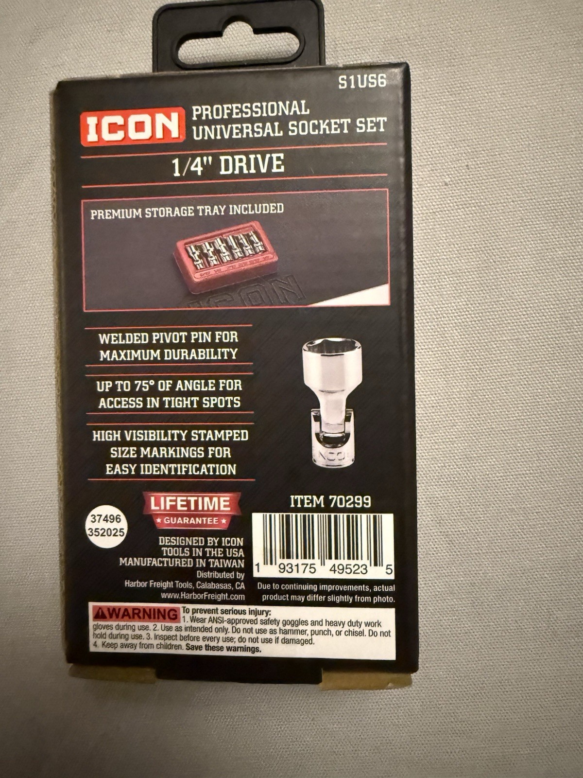 Icon 1/4” Drive SAE Universal Socket Set