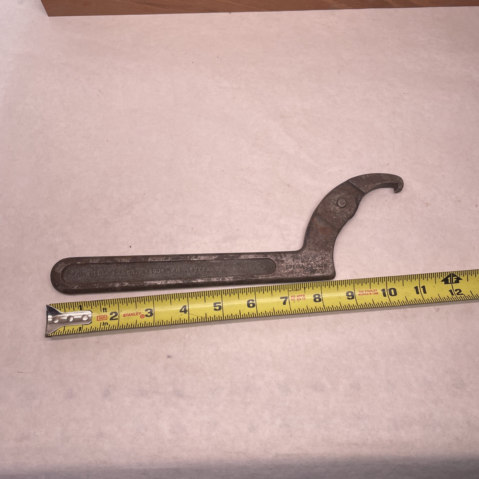 Vintage JH Williams & Co 474 Adjustable Hook Spanner Wrench 474