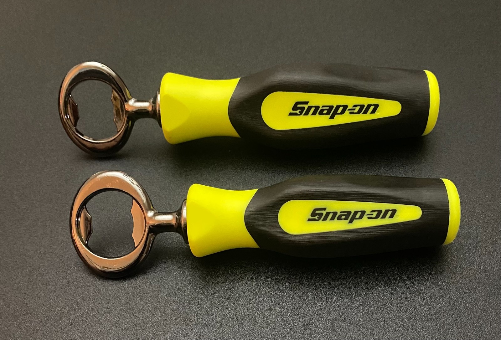 Snap-On Bottle Opener [ Seller’s Creation ] Dark Chrome Opener Hi-Vi Handle 6.5″