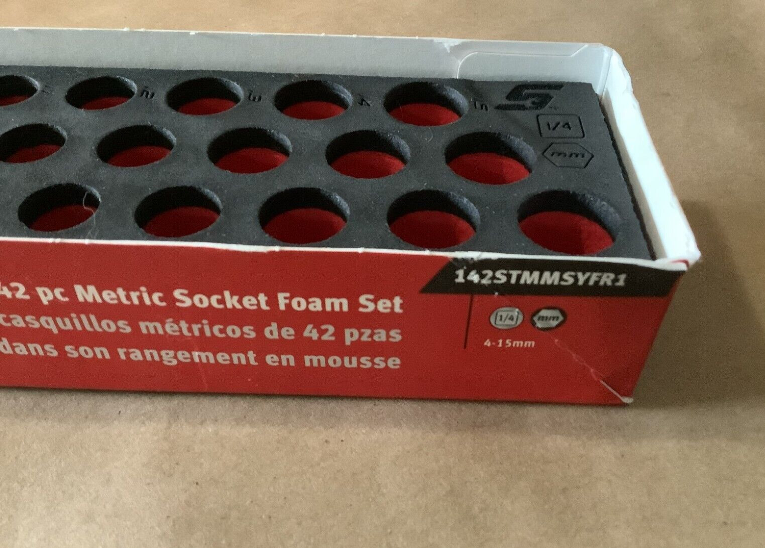 New Snap-on Foam Organizer Tray for 42pc 1/4″ Drive METRIC Socket Set FMS001BR
