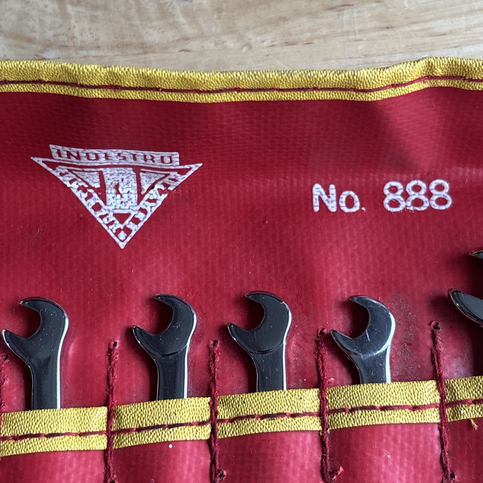 Indestro Super SAE 4 Way Angle Open End Ignition Wrench Set No. 888 Vtg USA READ