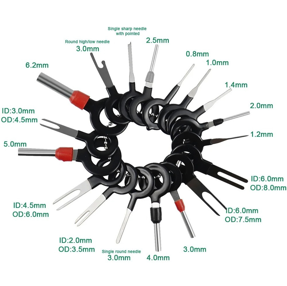 11/18/26pcs Car Terminal Removal Tool Set Wiring Pin Extractor Connector Kit