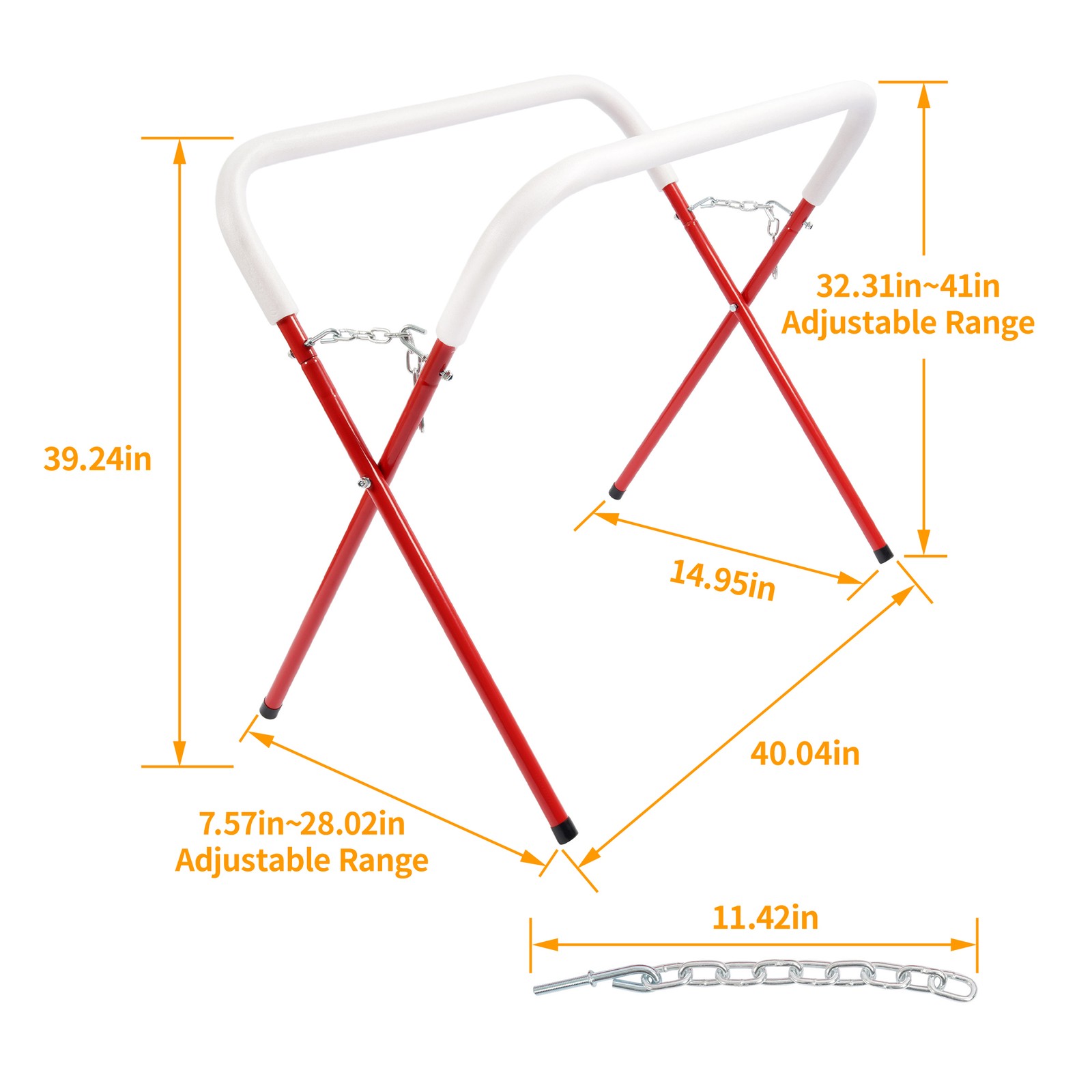 Red 500LBS Portable Folding Work Stand Auto Body Tool Painting Rack Steel Rubber