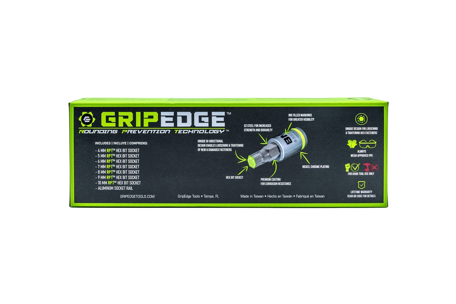 GRIPEDGE HEX Bit Socket Set | 7-PC – 3/8» Drive Short Metric RPT Hex Driver …
