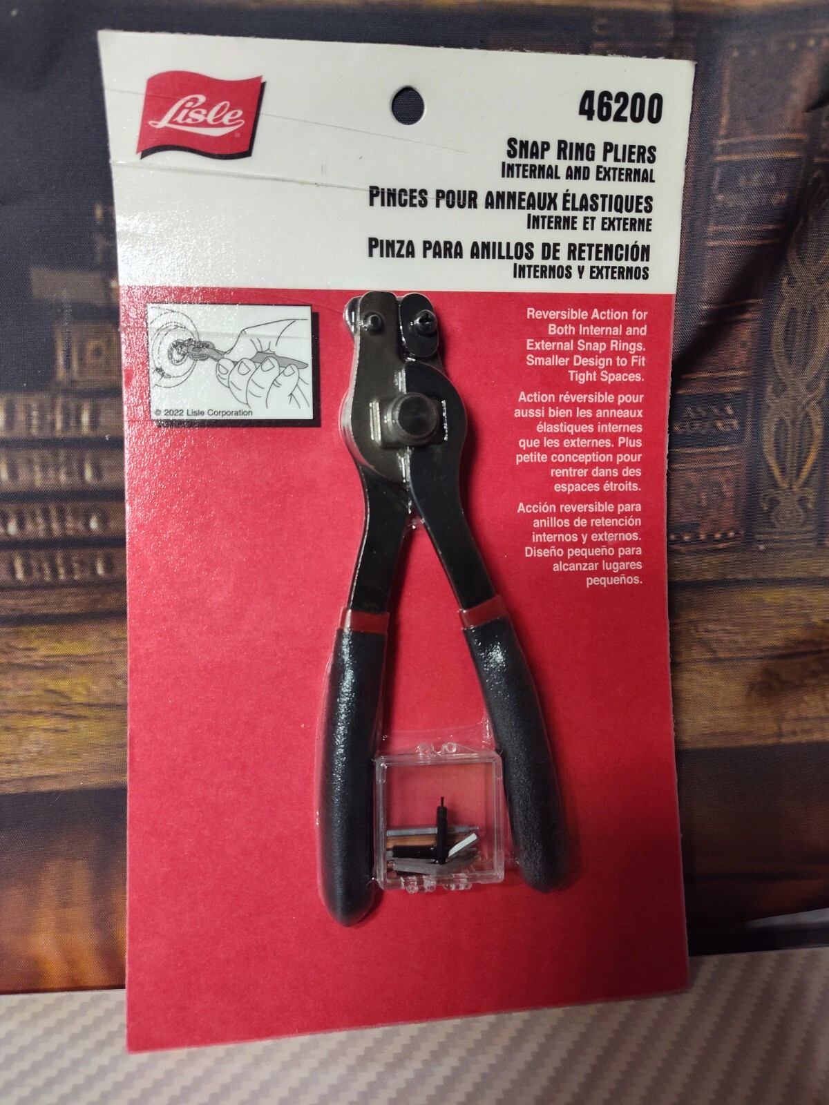 Reversible Action Internal and External Snap Ring Smaller Plier Lisle 46200