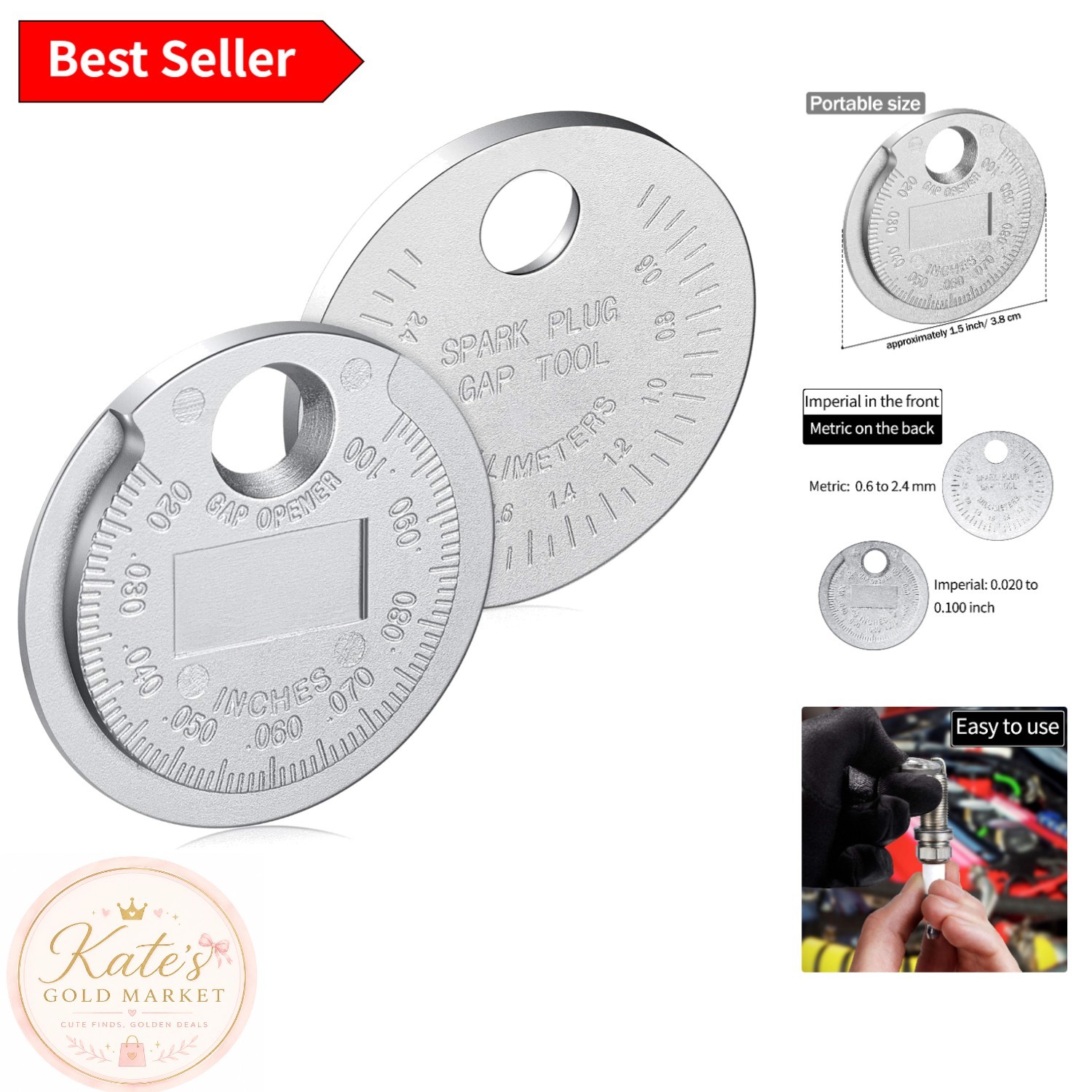 Efficient Spark Plug Space Tool – Accurate Gauge in Zinc Alloy Construction