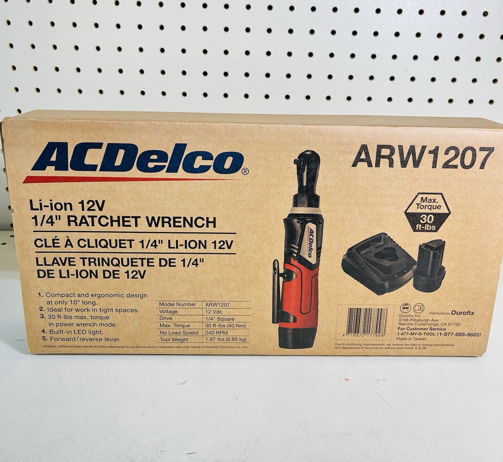 ACDelco ARW1207 1/4 Ratchet Wrench Built In LED Light Rechargeable Li-ion 12volt