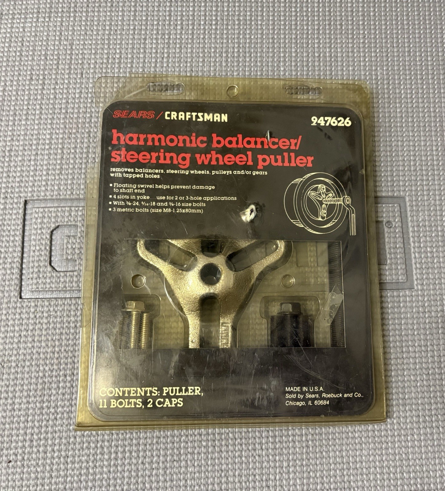 NOS Sears Craftsman Harmonic Balancer Steering Wheel Puller 47626 USA