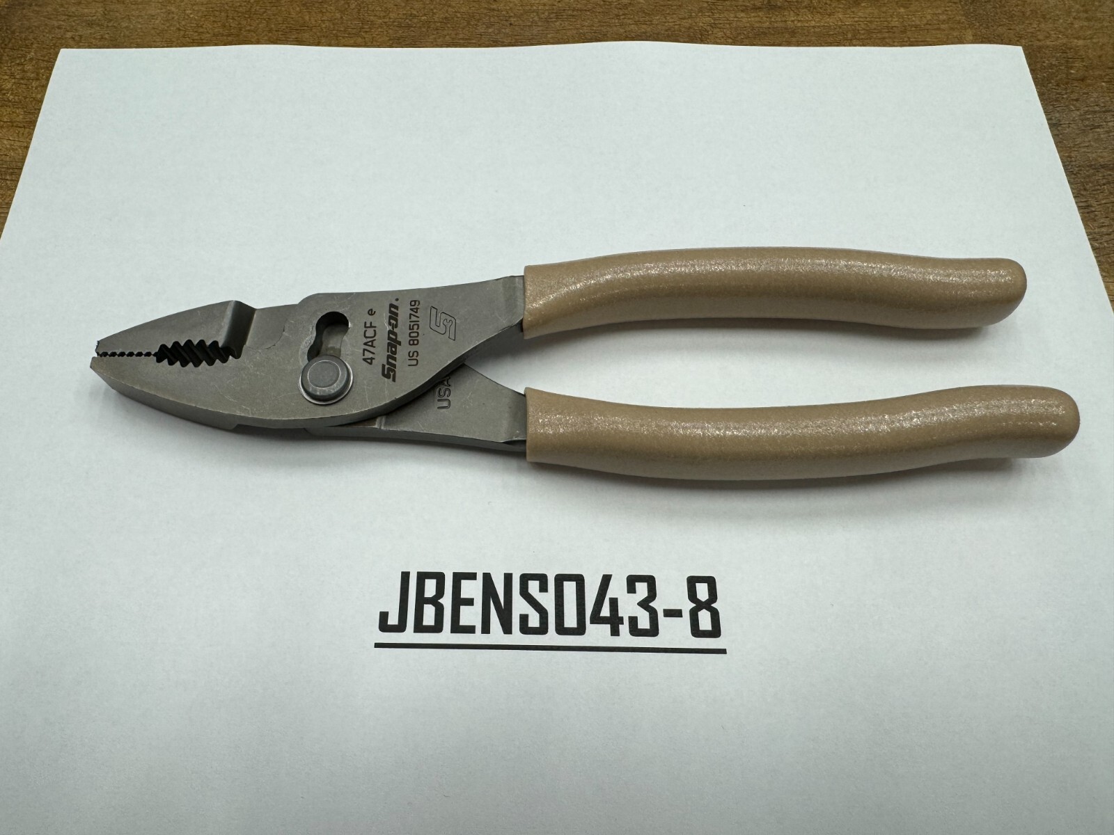 Snap-on Tools NEW COMBAT TAN 8″ Talon Soft Grip Combo Slip-Joint Pliers 47ACFCT