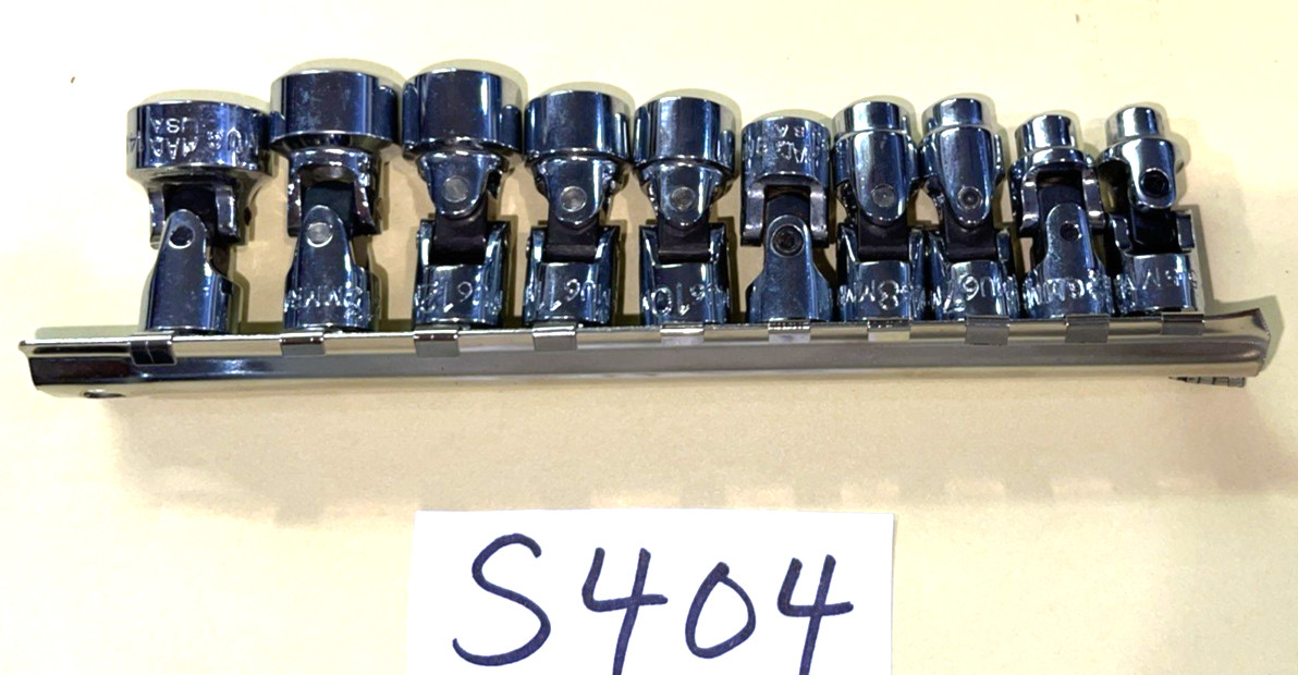 MAC TOOLS 10 PIECE 1/4 DRIVE METRIC SWIVEL SOCKET SET NEW & USED 5.5-14MM