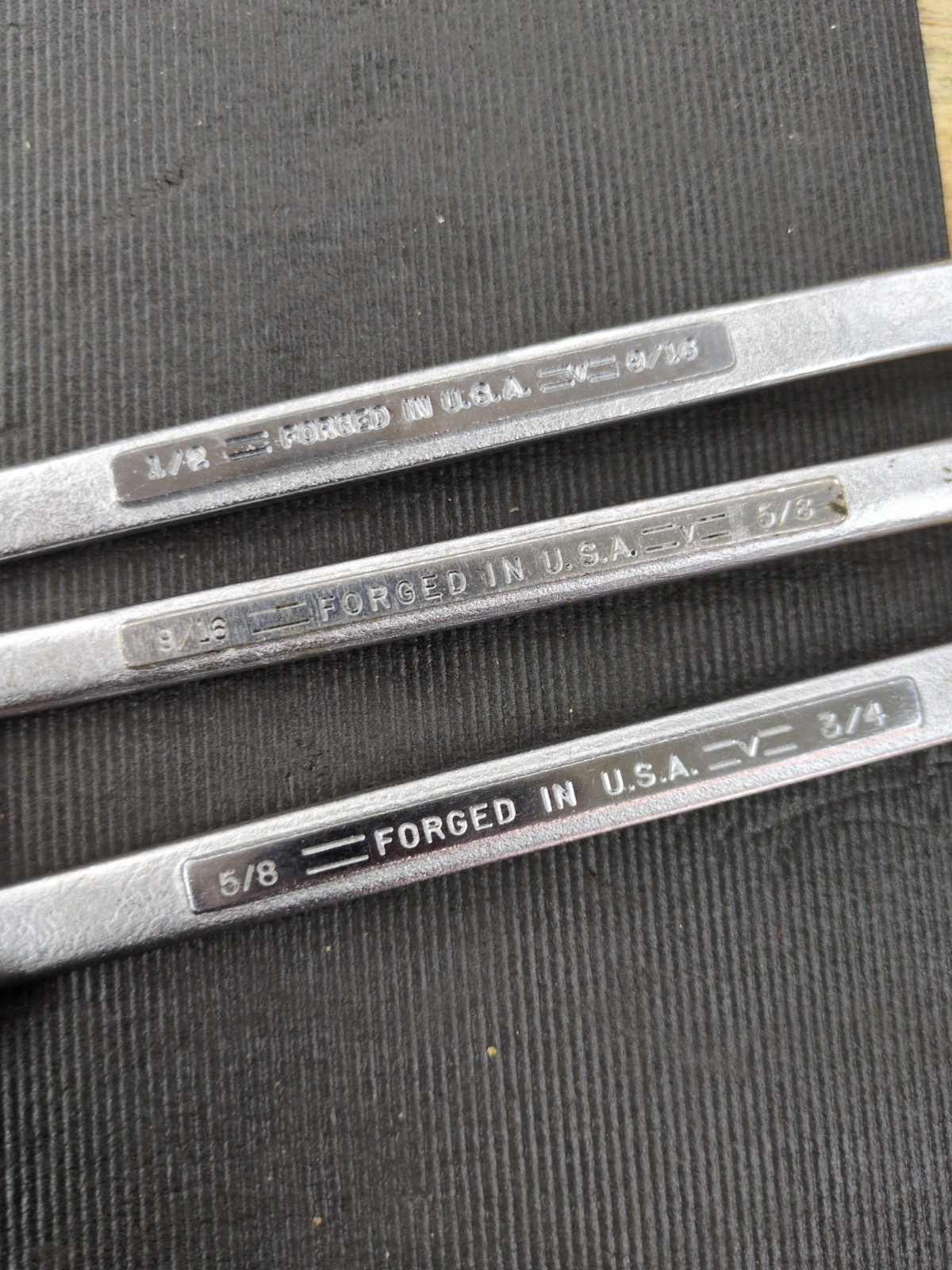 Craftsman Flying =V= 1/2 » Through 3/4″ Double Box End Wrench 3 Pc USA Vintage