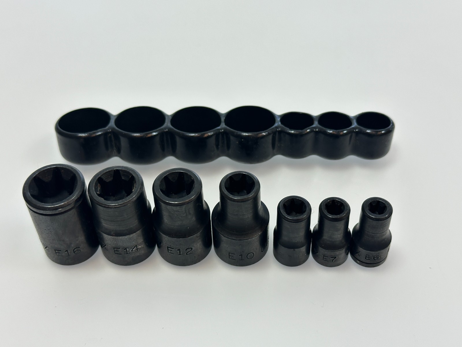 USA Made 7Pc 1/4″ 3/8” Drive Inverted E Torx E6-E16 Impact Socket Set w/ Holder