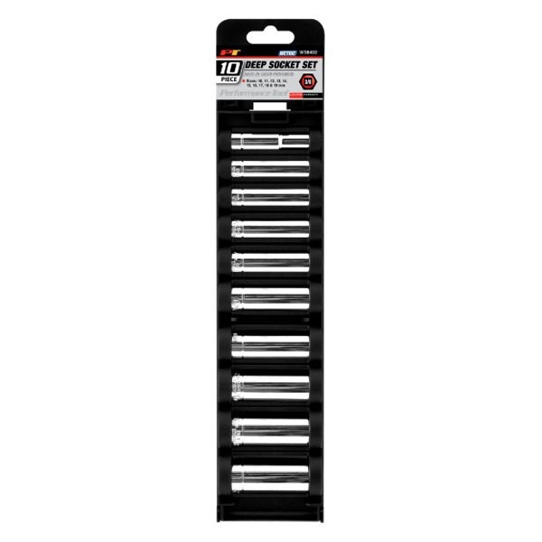 Performance Tool 3/8″ Drive 6-Point Metric Deep Socket Set 10 Pieces