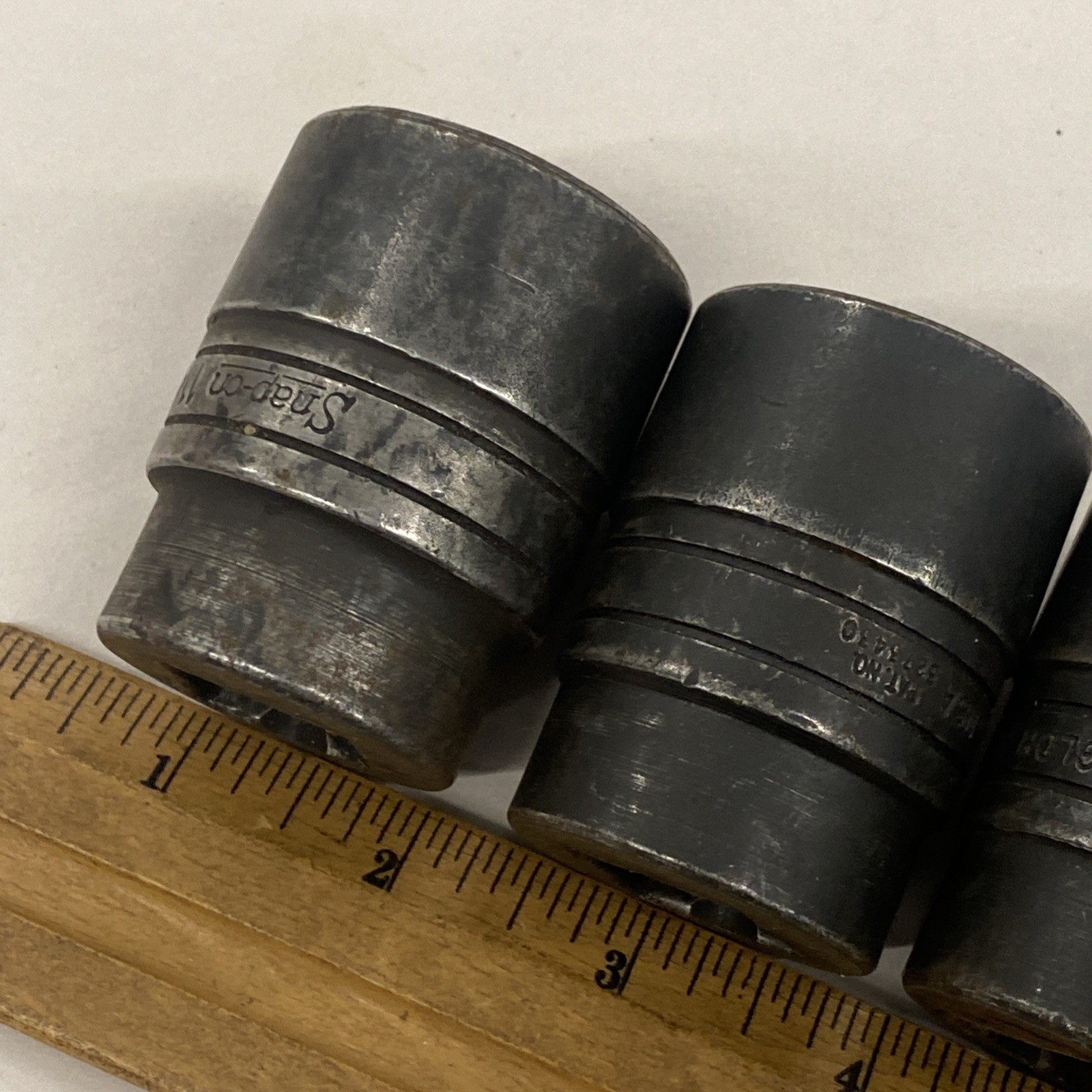 Lot of 5 Snap-on USA 3/4 drive GLDH-Series Impact SAE/Metric Sockets 12 pt M0774