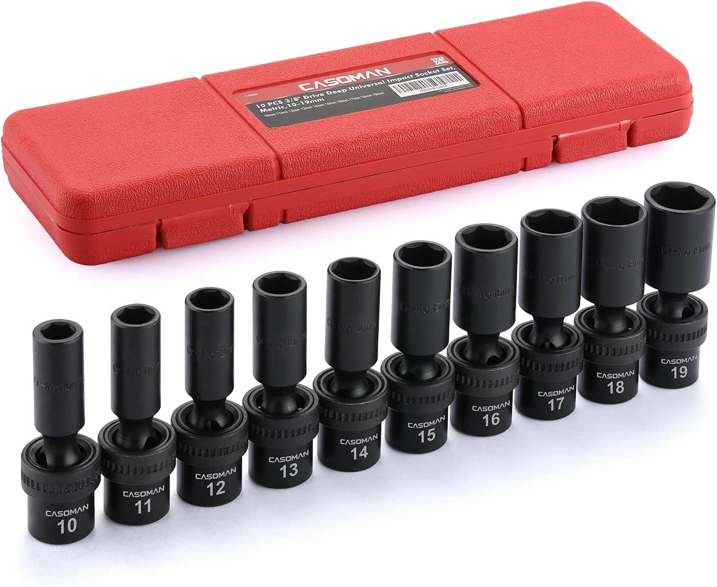 Versatile 10-Piece Deep Socket Set with Universal Flex Design for Angled Access