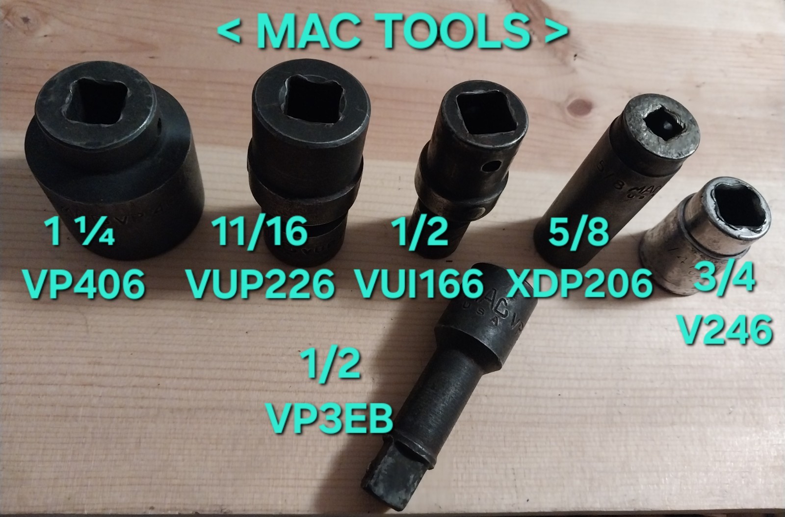 Old Snap-On / MAC / Mixed 23 Impact Sockets Extensions Heavy Duty Mechanic Lot