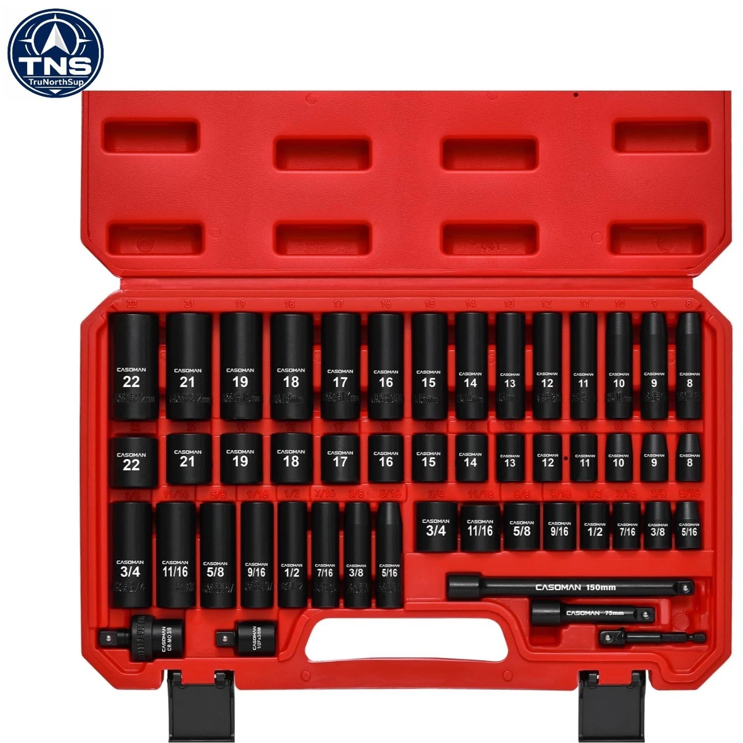 Comprehensive 3/8″ Drive Impact Socket Master Set – 49 Tools in Carrying Case
