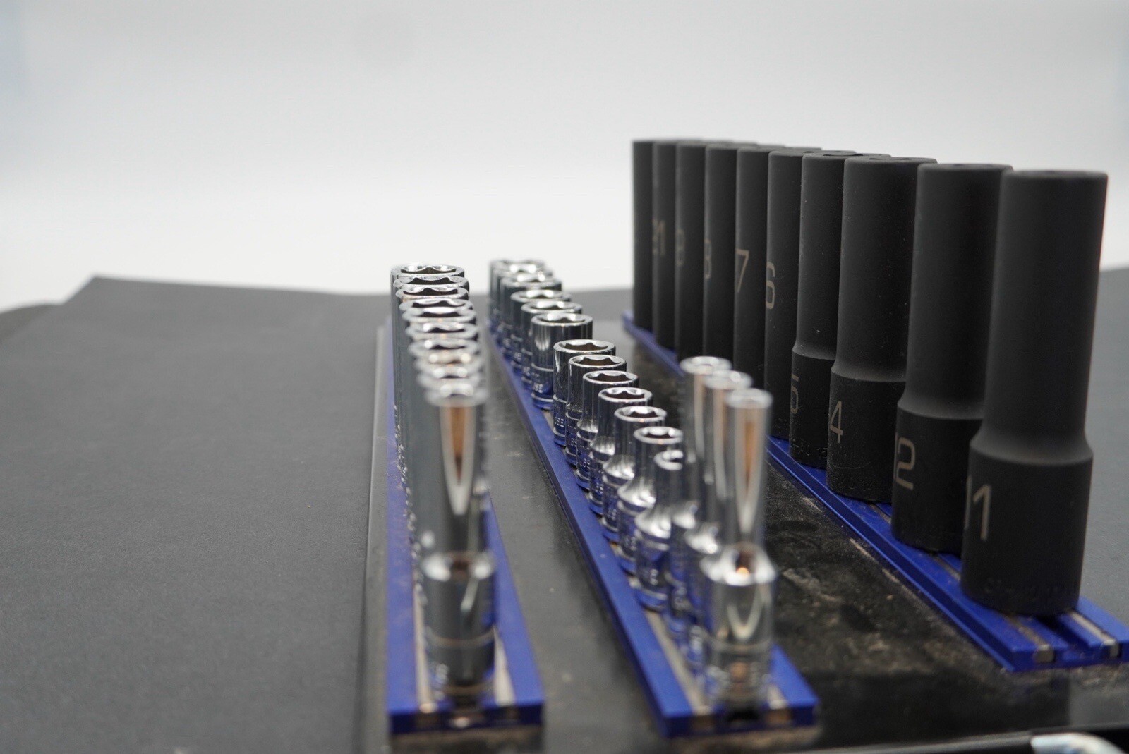 Matco Tools ADV Silver Eagle Socket Set Metric Deep Shallow Chrome Impact Rail