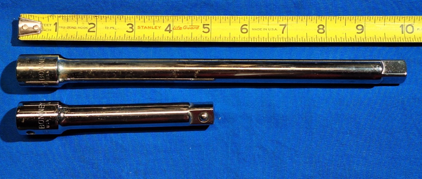 Bonney A605 A610 (2) 1/2″ DRIVE CHROME EXTENSIOSNS 10″ & 5″