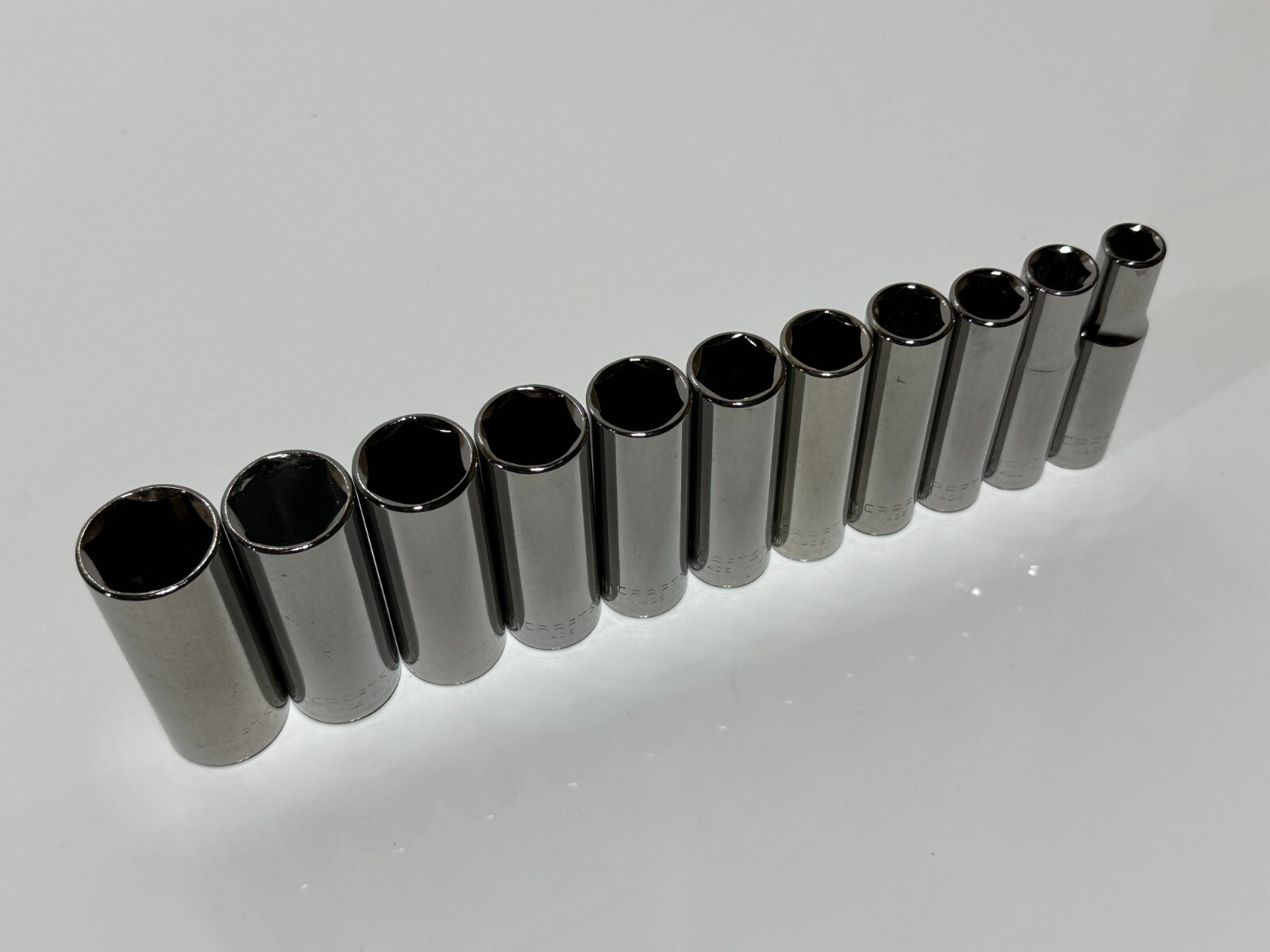NOS Craftsman USA 11pc Metric 9mm-19mm Deep Socket Set – 3/8″ Drive – 6 Point