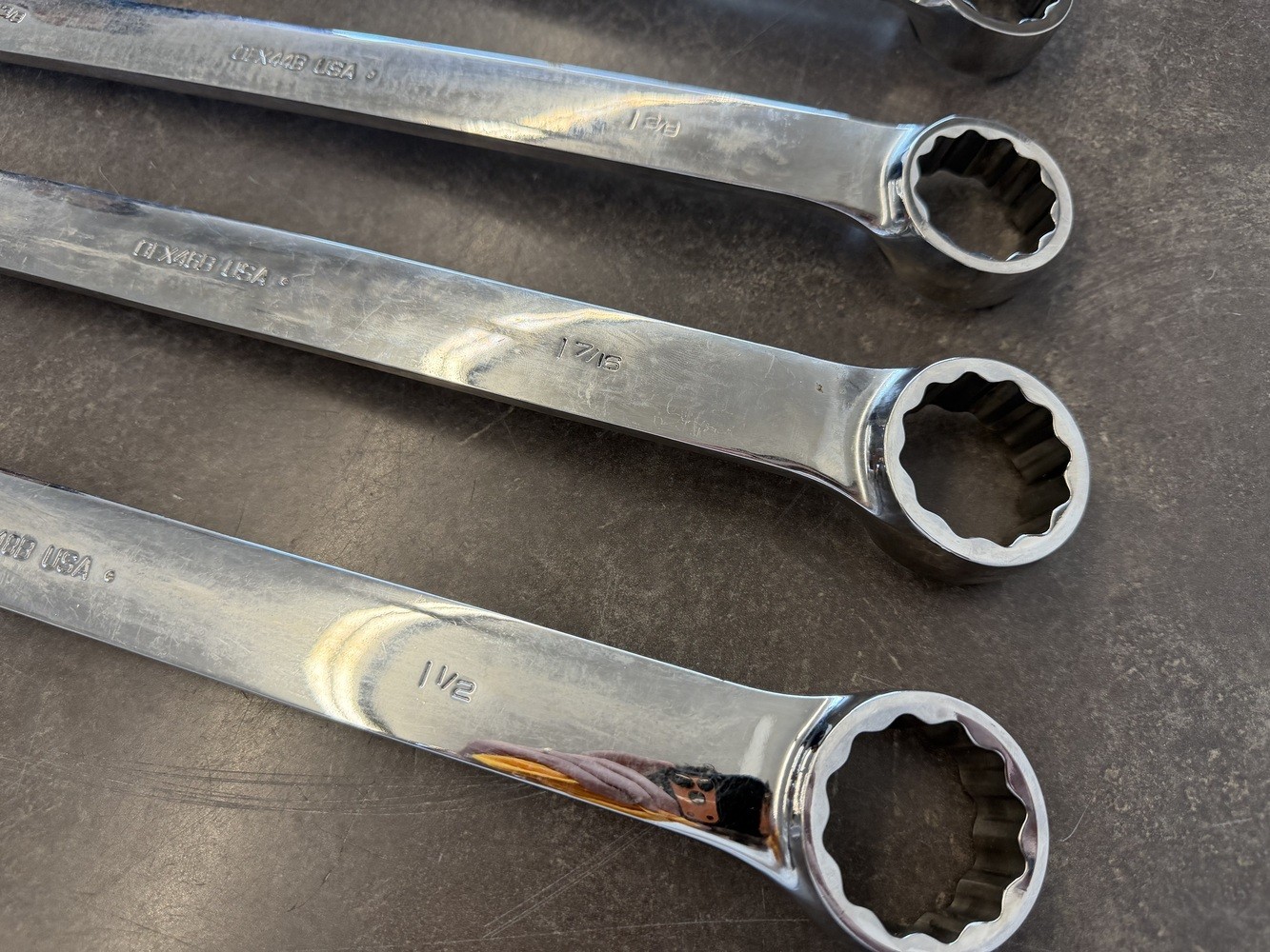 Snap On 6 Large SAE Wrenches 1-3/16″,1-1/4″, 1-5/16″, 1- 3/8″, 1-7/16″, 1-1/2″