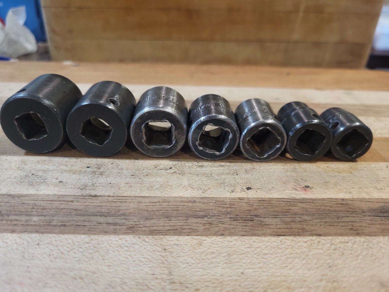 Snap On 207IMF 3/8″ Dr. 7 Pc. SAE Shallow 6 Pt. Impact Socket Set 3/8″-3/4″